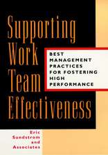 Supporting Work Team Effectiveness – Best Management Practices for Fostering High Performance