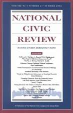 National Civic Review, No. 2, Summer 2002: Making Citizen Democracy Work