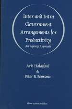 Inter and Intra Government Arrangements for Productivity: An Agency Approach