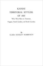 Kansas Territorial Settlers of 1860