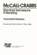 McCall-Crabbs Standard Test Lessons in Reading Teacher's Manual