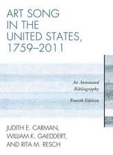 Art Song in the United States, 1759-2011