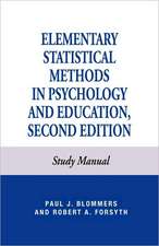 Elementary Statistical Methods in Psychology