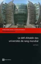 Le Defi D'Etablir Des Universites de Rang Mondial