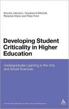 Developing Student Criticality in Higher Education: Undergraduate Learning in the Arts and Social Sciences