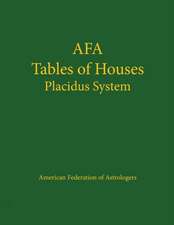 Tables of Houses Placidus System