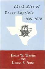 Check List of Texas Imprints, 18611876