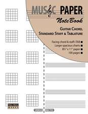 Music Paper Notebook - Guitar Chord, Standard Staff & Tablature