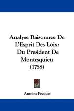 Analyse Raisonnee De L'Esprit Des Loix