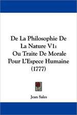 de La Philosophie de La Nature V1