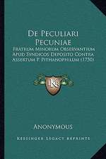 De Peculiari Pecuniae