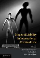 Modes of Liability in International Criminal Law