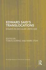 Edward Said's Translocations: Essays in Secular Criticism