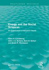 Energy and the Social Sciences: An Examination of Research Needs