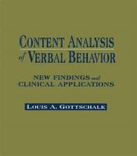 Content Analysis of Verbal Behavior: New Findings and Clinical Applications