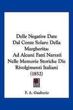 Delle Negative Date Dal Conte Solaro Della Margherita