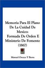 Memoria Para El Plano De La Cuidad De Mexico