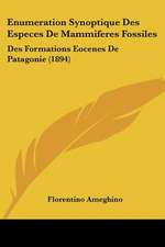 Enumeration Synoptique Des Especes De Mammiferes Fossiles