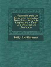 ...L'Expression Dans Les Beaux-Arts: Application D'Une Th Orie G N Rale de L'Expression A L' Tude de L'Artiste Et Des Beaux-Arts