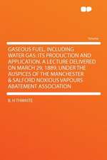 Gaseous Fuel, Including Water Gas