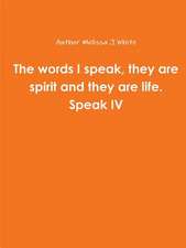 The Words I Speak, They Are Spirit and They Are Life. Speak IV