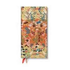 Paperblanks 2025 Weekly Planner Kara-Ori Japanese Kimono 12-Month Slim Horizontal Elastic Band 160 Pg 100 GSM