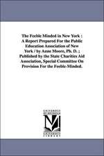 The Feeble Minded in New York: A Report Prepared for the Public Education Association of New York / By Anne Moore, PH. D.; Published by the State Cha