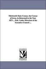 Thirteenth State Census. the Census of Iowa, as Returned in the Year 1875 ... Pub. Under Direction of the Executive Council ...