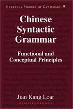 Chinese Syntactic Grammar: Functional and Conceptual Principles