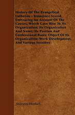 History Of The Evangelical Lutheran - Tennessee Synod, Embracing An Account Of The Causes, Which Gave Rise To Its Organization; Its Organization And Name; Its Positon And Confessional Basis; Object Of Its Organization; Work Development, And Various Sessio