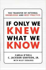 If Only We Knew What We Know: The Transfer of Internal Knowledge and Best Practice