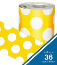 Just Teach Yellow with Polka Dots Straight Borders