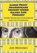 Large Print Edition Shakespeare Sonnet Word Games Second Foolery