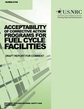 Acceptability of Corrective Action Programs for Fuel Cycle Facilities