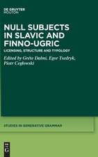 Null Subjects in Slavic and Finno-Ugric