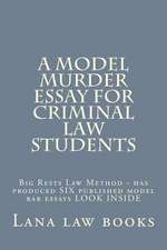 A Model Murder Essay for Criminal Law Students