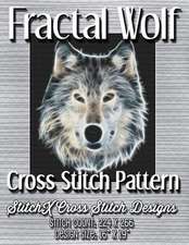 Fractal Wolf Cross Stitch Pattern