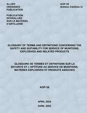 Glossary of Terms and Definitions Concerning the Safety and Suitability for Service of Munitions, Explosives and Related Products