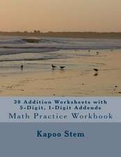 30 Addition Worksheets with 5-Digit, 1-Digit Addends