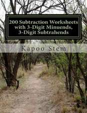 200 Subtraction Worksheets with 3-Digit Minuends, 3-Digit Subtrahends