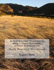 60 Subtraction Worksheets with 5-Digit Minuends, 4-Digit Subtrahends