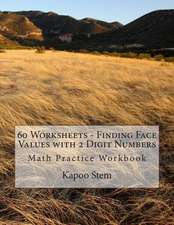 60 Worksheets - Finding Face Values with 2 Digit Numbers