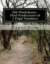 200 Worksheets - Find Predecessor of 1 Digit Numbers