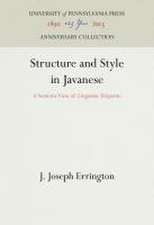 Structure and Style in Javanese – A Semiotic View of Linguistic Etiquette