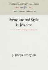Structure and Style in Javanese