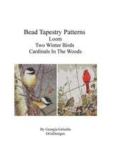 Bead Tapestry Patterns Loom Two Winter Birds Cardinals in the Woods