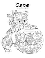 Cats Coloring Book for Grown-Ups 1 & 2