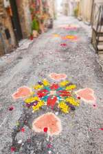 Colorful Flowers and Hearts Painted on the Street Journal