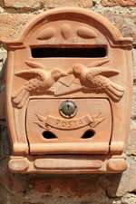 A Charming Vintage Italian Postbox with Two Birds and a Letter Journal