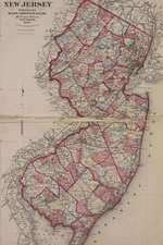 A Vintage 1873 Map of New Jersey